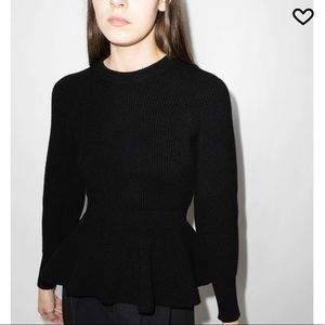 ALEXANDER MCQUEEN KNIT PEPLUM TOP